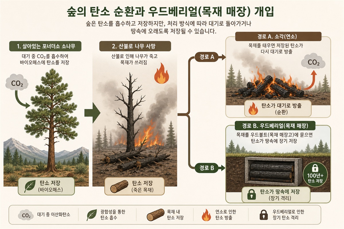 숲 탄소순환 도식