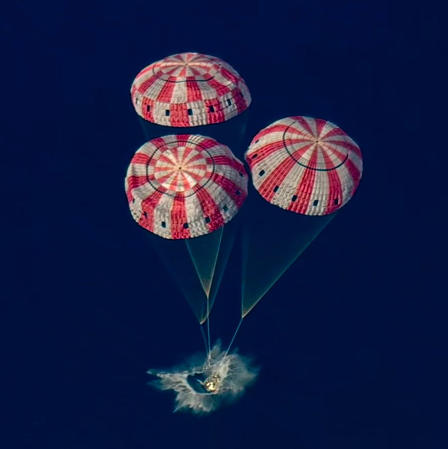 아르테미스 II 귀환 스플래시다운 장면